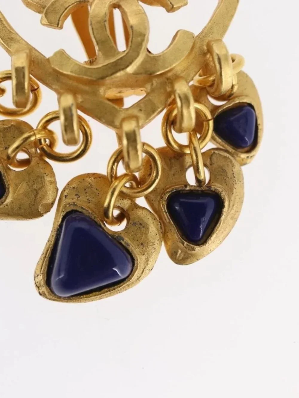 CHANEL Heart COCO Mark Earring metal Gold Tone CC Auth 168046V